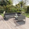 vidaXL Set Divani da Giardino 10 pz con Cuscini in Polyrattan Grigio