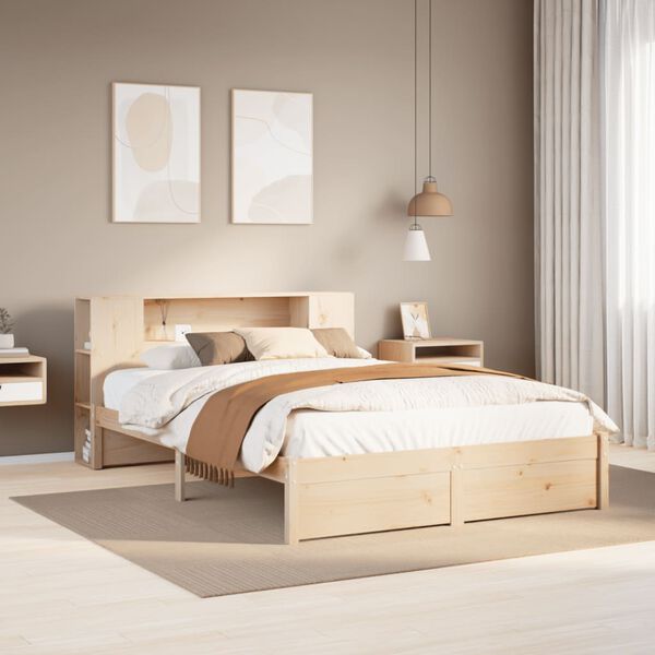 vidaXL Letto Libreria senza Materasso 150x200 cm in Legno di Pino