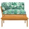 vidaXL Set di divani 2 pcs Motivo Foglia Legno di Acacia Massello