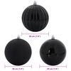vidaXL Set di palline di Natale XXL 4 pcs Nero Plastica