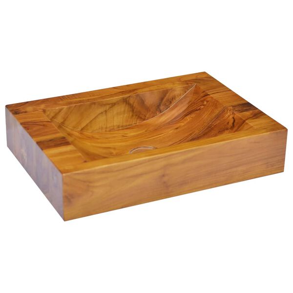 vidaXL Lavabo in Legno Massello di Teak 50x35x10 cm