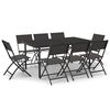 vidaXL Set da Pranzo per Giardino 9 pz in Acciaio