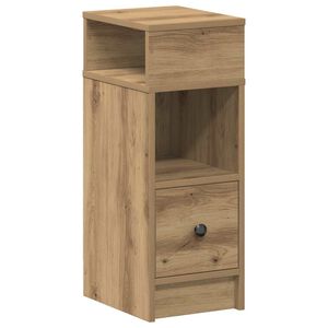 vidaXL Comodino con Cassetto Rovere Artigianale 25x31x66 cm