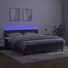 vidaXL Letto a Molle con Materasso e LED Grigio Scuro 180x200 cm