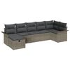 vidaXL Set Divano da Giardino 7 pz Grigio polyrattan
