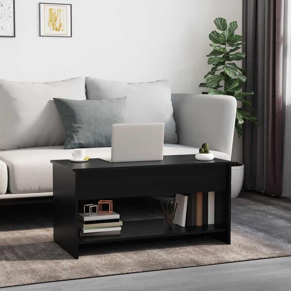 vidaXL Tavolino da Salotto Nero 102x50x52,5 cm in Legno Multistrato