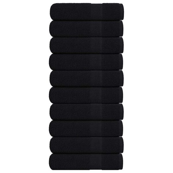 vidaXL Asciugamani FROGN 10 pz Nero 50x100 cm 360 g/m²