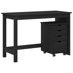vidaXL Set di Scrivania e Armadietto 2 pz Nero Legno Massello di Pino