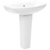 vidaXL Lavandino a Colonna in Ceramica Bianca 650x520x200 mm