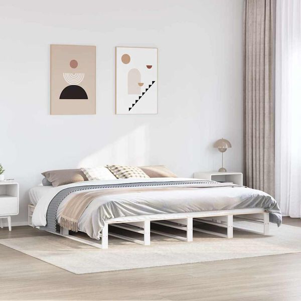 vidaXL Letto senza Materasso Bianco 180x200 cm Legno Massello di Pino
