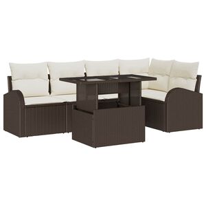 vidaXL Set Divano da Giardino 6 pz 5-Numero di posti Marrone