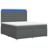 vidaXL Letto box spring con materasso Grigio Scuro 160 x 200 cm
