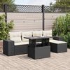 vidaXL Set Divano da Giardino 6 pz con Cuscini Nero in Polyrattan