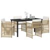 vidaXL Set da Pranzo per Giardino 5 pcs Beige polyrattan