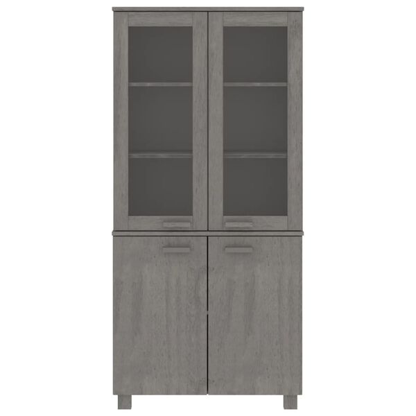 vidaXL Credenza HAMAR in Legno Massello di Pino Grigio Chiaro