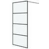 vidaXL Parete Doccia Walk in Nera 90x195 cm Vetro Smerigliato ESG