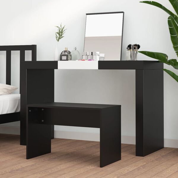 vidaXL Sgabello da Toeletta Nero 70x35x45 cm Legno Multistrato