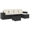 vidaXL Set Divano da Giardino 6 pz con Cuscini Nero in Polyrattan