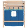 vidaXL Letto a Soppalco con Tende Bambini Blu 80x200 cm Massello Pino