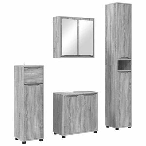 vidaXL Set di mobili per il bagno con cassetto 4 pcs Grigio Sonoma