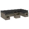 vidaXL Set Divani da Giardino 11 pz con Cuscini in Polyrattan Grigio