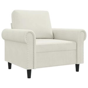 vidaXL Poltrona Crema 60 cm Velluto