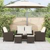 vidaXL Set Divano da Giardino 6 pz con Cuscini Marrone in Polyrattan