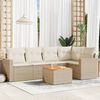 vidaXL Set Divano da Giardino 6 pz con Cuscini Beige in Polyrattan