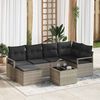 vidaXL Set di divani 7 pcs Grigio chiaro polyrattan
