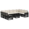 vidaXL Set Divano da Giardino 10 pz Nero e Bianco Crema polyrattan