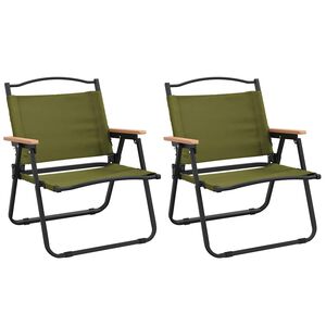 vidaXL Sedie da Campeggio 2 pz Verdi 54x43x59 cm Tessuto Oxford