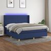 vidaXL Letto a Molle con Materasso e LED Blu 160x200 cm in Tessuto