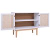 vidaXL Credenza Bianca 88,5x40x80 cm in MDF e Rattan