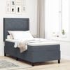 vidaXL Letto a molle con materasso Grigio scuro 90 x 200 cm Velluto