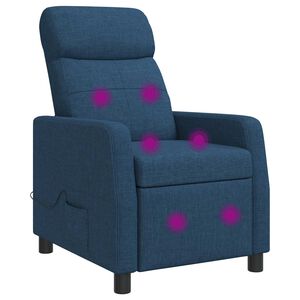 vidaXL Poltrona Massaggiante Blu Tessuto