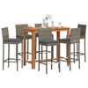 vidaXL Set Bar da Giardino 7 pz Grigio in Legno Acacia e Polyrattan
