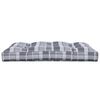 vidaXL Cuscino per Pallet a Quadri Grigi 120x80x12 cm in Tessuto
