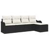 vidaXL Set Divano da Giardino 5 pz Nero polyrattan