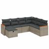 vidaXL Set Divani da Giardino 7 pz con Cuscini Grigio in Polyrattan