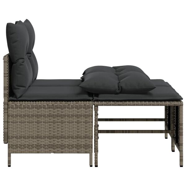 vidaXL Set Divani da Giardino 4 pz con Cuscini in Polyrattan Grigio