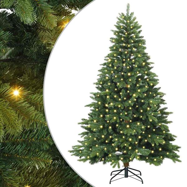 vidaXL Albero di Natale artificiale con 300 LED Verde 180 cm PE e PVC