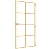 vidaXL Porta Interni Sottile Oro 102,5x201,5 Vetro Temperato Alluminio