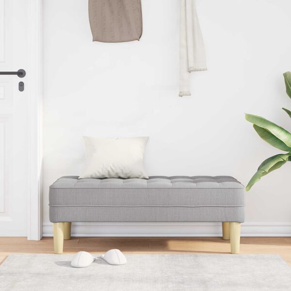 vidaXL panchina con cuscino Grigio Nuvola 113 x 57 x 39 cm Tessuto