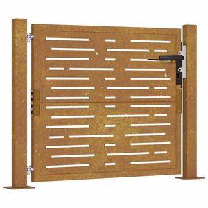 vidaXL Cancello da giardino 100x75 cm in acciaio Corten design quadrato