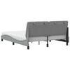 vidaXL Letto con Materasso Grigio Chiaro160x200 cm Tessuto