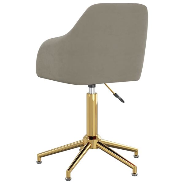 vidaXL Sedia da Pranzo Girevole Grigio Chiaro in Velluto