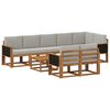 vidaXL Set di divani da esterno 9 pcs Naturale e Grigio Chiaro