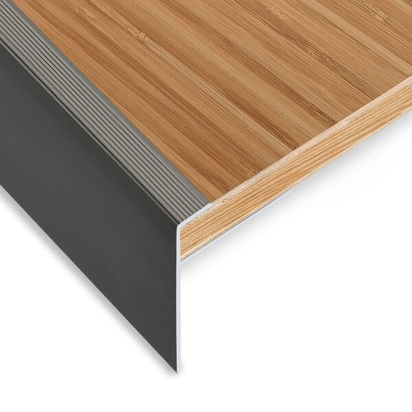 vidaXL Profili a F per Gradini 15 pz in Alluminio 100 cm Marrone