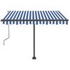 vidaXL Tenda da Sole Manuale Autoportante 350x250 cm Blu/Bianca