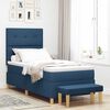 vidaXL Letto a molle con materasso Blu 90 x 190 cm Tessuto